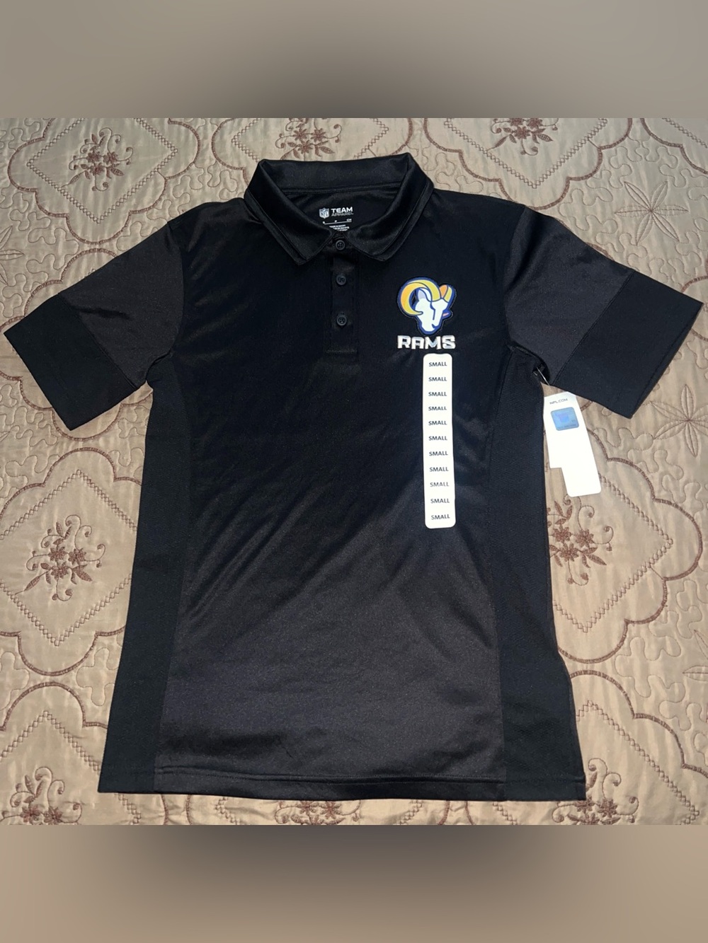 NFL Los Angeles Rams Black Polo with Team Embroidered Logo